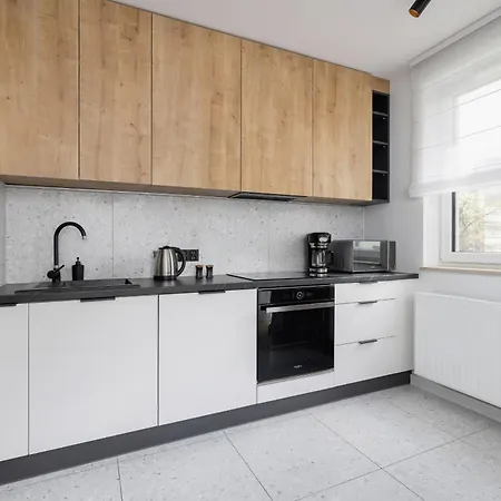 Black And Grey In Cracow With Balcony, Parking And Desk By Renters *